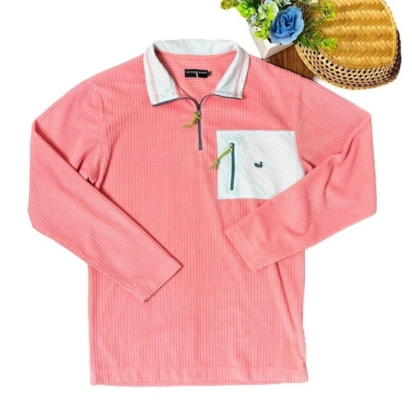 Southern Marsh Pink and Blue Pull Over Sweatshirt Popover 1/2 Zip Size XS - Picture 4 of 16
